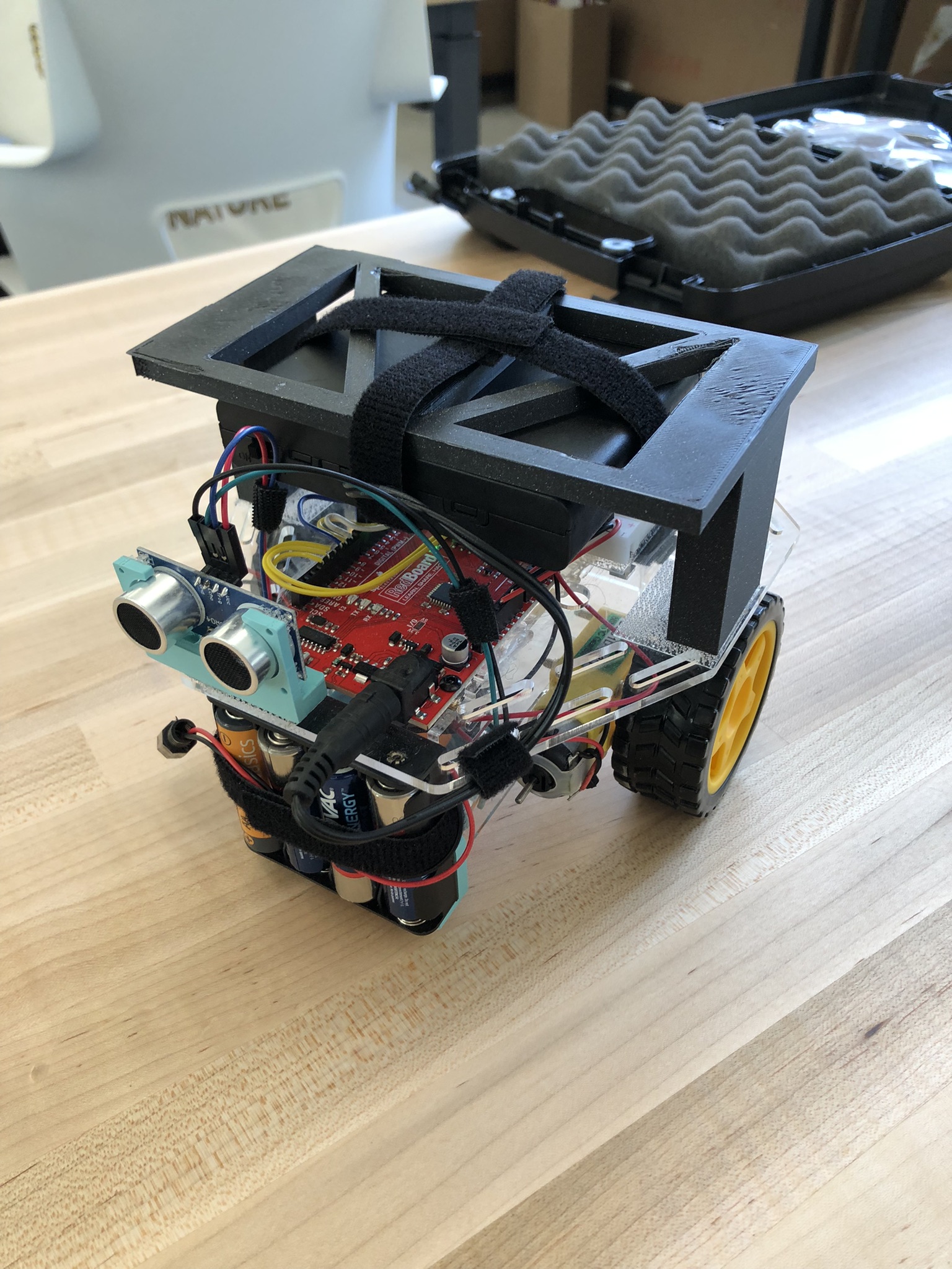 Robot with new 6-cell battery pack and 3D-printed mount
